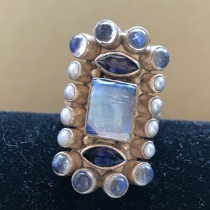NB Boho 925 Moonstone & Pearl Ring
